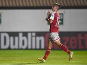 17 September 2021; Darragh Burns of St Patrick's Athletic celebrates after scoring his side's second goal during the extra.ie FAI Cup Quarter-Final match between St Patrick's Athletic and Wexford at Richmond Park in Dublin. Photo by Ben McShane/Sportsfile