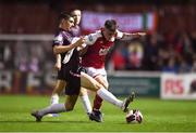 17 September 2021; Ben McCormack of St Patrick's Athletic in action against Harry Groome of Wexford during the extra.ie FAI Cup Quarter-Final match between St Patrick's Athletic and Wexford at Richmond Park in Dublin. Photo by Ben McShane/Sportsfile