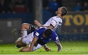 17 September 2021; Sean Murray of Dundalk is tackled by Kosovar Sadiki of Finn Harps during the extra.ie FAI Cup Quarter-Final match between Finn Harps and Dundalk at Finn Park in Ballybofey, Donegal. Photo by Ramsey Cardy/Sportsfile