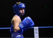 17 September 2021; Courtney Daly of Crumlin Boxing Club, Dublin, during her 48kg bout against Carol Coughlan of Monkstown Boxing Club, Dublin, during the IABA National Championships Preliminaries at the National Boxing Stadium in Dublin. Photo by Piaras Ó Mídheach/Sportsfile