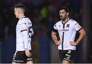 17 September 2021; Patrick Hoban, right, and Darragh Leahy of Dundalk react after conceding their side's third goal during the extra.ie FAI Cup Quarter-Final match between Finn Harps and Dundalk at Finn Park in Ballybofey, Donegal. Photo by Ramsey Cardy/Sportsfile