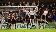 17 September 2021; Bohemians goalkeeper James Talbot punches the ball away during the extra.ie FAI Cup Quarter-Final match between Bohemians and Maynooth University Town at Dalymount Park in Dublin. Photo by Stephen McCarthy/Sportsfile