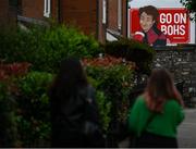 17 September 2021; A mural depicting Mrs Doyle from Father Ted is seen on The Back Page pub near Dalymount Park before the extra.ie FAI Cup Quarter-Final match between Bohemians and Maynooth University Town at Dalymount Park in Dublin. Photo by Stephen McCarthy/Sportsfile