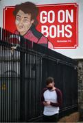 17 September 2021; A mural depicting Mrs Doyle from Father Ted is seen on The Back Page pub near Dalymount Park before the extra.ie FAI Cup Quarter-Final match between Bohemians and Maynooth University Town at Dalymount Park in Dublin. Photo by Stephen McCarthy/Sportsfile