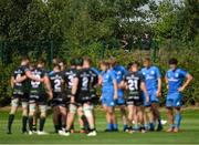 18 September 2021; Supporters watch from outside of the ground during the Development Interprovincial match between Leinster XV and Connacht XV at the IRFU High Performance Centre, on the Sport Ireland Campus in Dublin. Photo by Seb Daly/Sportsfile