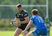 18 September 2021; Peter Sullivan of Connacht in action against Conor Gibney of Leinster during the Development Interprovincial match between Leinster XV and Connacht XV at the IRFU High Performance Centre, on the Sport Ireland Campus in Dublin. Photo by Seb Daly/Sportsfile