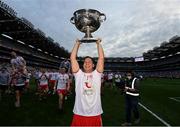 11 September 2021; Kieran McGeary of Tyrone with the Sam Maguire cup after the GAA Football All-Ireland Senior Championship Final match between Mayo and Tyrone at Croke Park in Dublin. Photo by Ramsey Cardy/Sportsfile