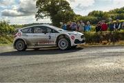 19 September 2021; Sam Moffett and co-driver Keith Moriarty, in a Ford Fiesta R5, during special stage three of the Cork 20 International Rally in Fermoy, Cork. Photo by Philip Fitzpatrick/Sportsfile