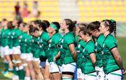 19 September 2021; Ireland team stand for the national anthem during the Rugby World Cup 2022 Europe Qualifying Tournament match between Italy and Ireland at Stadio Sergio Lanfranchi in Parma, Italy. Photo by Roberto Bregani/Sportsfile