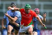 19 September 2021; Kevin Foley of Rapparees gets away from Mark Furlong, left, and Ben Moore of St Anne's Rathangan during the Wexford Senior County Hurling Championship Final match between St Anne's Rathangan and Rapparees at Chadwicks Wexford Park in Wexford. Photo by Piaras Ó Mídheach/Sportsfile