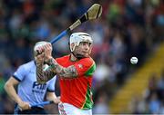 19 September 2021; Ricky Fox of Rapparees shoots to score his side's second goal during the Wexford Senior County Hurling Championship Final match between St Anne's Rathangan and Rapparees at Chadwicks Wexford Park in Wexford. Photo by Piaras Ó Mídheach/Sportsfile