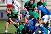19 September 2021; Kathryn Dane of Ireland, left, during the Rugby World Cup 2022 Europe Qualifying Tournament match between Italy and Ireland at Stadio Sergio Lanfranchi in Parma, Italy. Photo by Roberto Bregani/Sportsfile