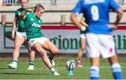 19 September 2021; Stacey Flood of Ireland kicks a penalty during the Rugby World Cup 2022 Europe Qualifying Tournament match between Italy and Ireland at Stadio Sergio Lanfranchi in Parma, Italy. Photo by Roberto Bregani/Sportsfile