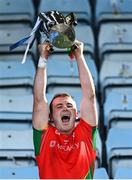 19 September 2021; Rapparees captain Kevin Foley lifts the Dr Bob Bowe Cup after his side's victory in the Wexford Senior County Hurling Championship Final match between St Anne's Rathangan and Rapparees at Chadwicks Wexford Park in Wexford. Photo by Piaras Ó Mídheach/Sportsfile