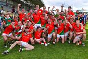 19 September 2021; Rapparees captain Kevin Foley celebrates with the Dr Bob Bowe Cup alongside his team-mates after their side's victory in the Wexford Senior County Hurling Championship Final match between St Anne's Rathangan and Rapparees at Chadwicks Wexford Park in Wexford. Photo by Piaras Ó Mídheach/Sportsfile