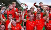 19 September 2021; Rapparees captain Kevin Foley celebrates with the Dr Bob Bowe Cup alongside his team-mates after their side's victory in the Wexford Senior County Hurling Championship Final match between St Anne's Rathangan and Rapparees at Chadwicks Wexford Park in Wexford. Photo by Piaras Ó Mídheach/Sportsfile