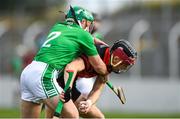 19 September 2021; Jon Nolan of Mount Leinster Rangers in action against Gary Bennett of St Mullins during the Carlow Senior County Hurling Championship Final match between Mount Leinster Rangers and St Mullins at Netwatch Cullen Park in Carlow. Photo by Ben McShane/Sportsfile