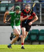 19 September 2021; Tony Lawlor of Mount Leinster Rangers in action against Páidí O'Shea of St Mullins during the Carlow Senior County Hurling Championship Final match between Mount Leinster Rangers and St Mullins at Netwatch Cullen Park in Carlow. Photo by Ben McShane/Sportsfile