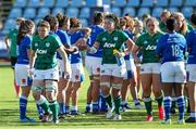 19 September 2021; Nichola Fryday of Ireland with Italy players after the Rugby World Cup 2022 Europe Qualifying Tournament match between Italy and Ireland at Stadio Sergio Lanfranchi in Parma, Italy. Photo by Roberto Bregani/Sportsfile