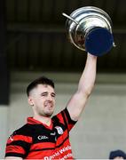 19 September 2021; Mount Leinster Rangers captain Michael Doyle lifts the cup after the Carlow Senior County Hurling Championship Final match between Mount Leinster Rangers and St Mullins at Netwatch Cullen Park in Carlow. Photo by Ben McShane/Sportsfile