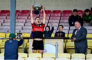 19 September 2021; Mount Leinster Rangers captain Michael Doyle lifts the cup after the Carlow Senior County Hurling Championship Final match between Mount Leinster Rangers and St Mullins at Netwatch Cullen Park in Carlow. Photo by Ben McShane/Sportsfile
