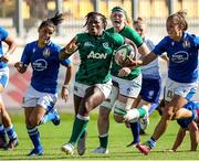 19 September 2021; Linda Djougang of Ireland makes a break during the Rugby World Cup 2022 Europe Qualifying Tournament match between Italy and Ireland at Stadio Sergio Lanfranchi in Parma, Italy. Photo by Roberto Bregani/Sportsfile