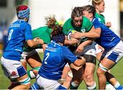 19 September 2021; Laura Feely of Ireland is tackled by Melissa Bettoni of Italy during the Rugby World Cup 2022 Europe Qualifying Tournament match between Italy and Ireland at Stadio Sergio Lanfranchi in Parma, Italy. Photo by Roberto Bregani/Sportsfile