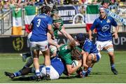 19 September 2021; Dorothy Wall of Ireland is tackled by Valeria Fedrighi of Italy during the Rugby World Cup 2022 Europe Qualifying Tournament match between Italy and Ireland at Stadio Sergio Lanfranchi in Parma, Italy. Photo by Roberto Bregani/Sportsfile