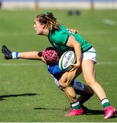 19 September 2021; Beibhinn Parsons of Ireland is tackled by Michela Sillari of Italy during the Rugby World Cup 2022 Europe Qualifying Tournament match between Italy and Ireland at Stadio Sergio Lanfranchi in Parma, Italy. Photo by Roberto Bregani/Sportsfile