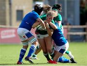 19 September 2021; Dorothy Wall of Ireland is tackled by Melissa Bettoni of Italy during the Rugby World Cup 2022 Europe Qualifying Tournament match between Italy and Ireland at Stadio Sergio Lanfranchi in Parma, Italy. Photo by Roberto Bregani/Sportsfile