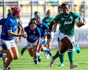 19 September 2021; Linda Djougang of Ireland in action during the Rugby World Cup 2022 Europe Qualifying Tournament match between Italy and Ireland at Stadio Sergio Lanfranchi in Parma, Italy. Photo by Roberto Bregani/Sportsfile