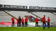 20 September 2021; Derry City players walk the pitch before the SSE Airtricity League Premier Division match between Bohemians and Derry City at Dalymount Park in Dublin. Photo by Seb Daly/Sportsfile