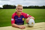 21 September 2021; Lidl ambassador and Dublin footballer, Carla Rowe, at the announcement of the Lidl #SeriousSupport Schools Programme at Portmarnock Community School in Portmarnock, Dublin. Proudly supported by the LGFA and delivered by the Youth Sport Trust, the programme aims to decrease the dropout rates among teenage girls through athlete mentor led workshops and training sessions in schools across the country. Nominate your school by Sunday, October 10th at lidl.ie/serioussupport.  Photo by Brendan Moran/Sportsfile