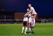 20 September 2021; Liam Burt of Bohemians, hidden, celebrates with team-mates after scoring their side's first goal during the SSE Airtricity League Premier Division match between Bohemians and Derry City at Dalymount Park in Dublin. Photo by Seb Daly/Sportsfile