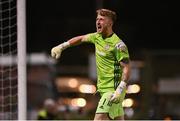 20 September 2021; Derry City goalkeeper Nathan Gartside celebrates his side's second goal, scored by team-mate Junior Ogedi-Uzokwe, during the SSE Airtricity League Premier Division match between Bohemians and Derry City at Dalymount Park in Dublin. Photo by Seb Daly/Sportsfile