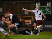20 September 2021; Georgie Kelly of Bohemians celebrates after scoring his side's third goal during the SSE Airtricity League Premier Division match between Bohemians and Derry City at Dalymount Park in Dublin. Photo by Seb Daly/Sportsfile