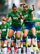 20 September 2021; Rianna Jarrett, left, and Jamie Finn during a Republic of Ireland training session at Tallaght Stadium in Dublin. Photo by Stephen McCarthy/Sportsfile