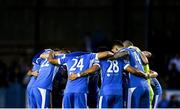 13 September 2021; The Finn Harps team huddle before the SSE Airtricity League Premier Division match between Finn Harps and Bohemians at Finn Park in Ballybofey, Donegal. Photo by Ramsey Cardy/Sportsfile