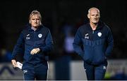 13 September 2021; Finn Harps manager Ollie Horgan, left, and assistant coach Paul Hegarty during the SSE Airtricity League Premier Division match between Finn Harps and Bohemians at Finn Park in Ballybofey, Donegal. Photo by Ramsey Cardy/Sportsfile