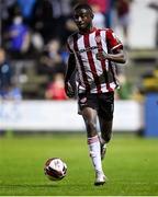 27 August 2021; Junior Ogedi-Uzokwe of Derry City during the extra.ie FAI Cup Second Round match between Finn Harps and Derry City at Finn Park in Ballybofey, Donegal. Photo by Ramsey Cardy/Sportsfile