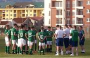 21 September 2021; Republic of Ireland players after the U15 international friendly match between Montenegro and Republic of Ireland at Montenegro FA Headquarters in Podgorica, Montenegro. Photo by Filip Filipovic/Sportsfile