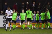 21 September 2021; Mayowa Animashaun of Dundalk encourages his team-mates after they conceded their first goal, scored by Sean Boyd of Finn Harps, the extra.ie FAI Cup Quarter-Final Replay match between Dundalk and Finn Harps at Oriel Park in Dundalk, Louth. Photo by Ben McShane/Sportsfile