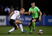 21 September 2021; Sean Boyd of Finn Harps in action against Greg Sloggett of Dundalk during the extra.ie FAI Cup Quarter-Final Replay match between Dundalk and Finn Harps at Oriel Park in Dundalk, Louth. Photo by Ben McShane/Sportsfile