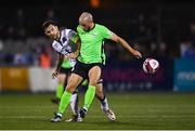 21 September 2021; Patrick Hoban of Dundalk in action against Mark Coyle of Finn Harps during the extra.ie FAI Cup Quarter-Final Replay match between Dundalk and Finn Harps at Oriel Park in Dundalk, Louth. Photo by Ben McShane/Sportsfile