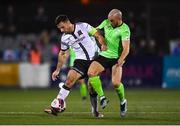 21 September 2021; Patrick Hoban of Dundalk in action against Mark Coyle of Finn Harps during the extra.ie FAI Cup Quarter-Final Replay match between Dundalk and Finn Harps at Oriel Park in Dundalk, Louth. Photo by Ben McShane/Sportsfile