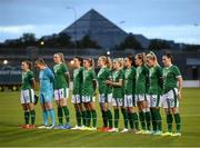 21 September 2021; Republic of Ireland players before the women's international friendly match between Republic of Ireland and Australia at Tallaght Stadium in Dublin. Photo by Stephen McCarthy/Sportsfile