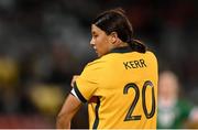 21 September 2021; Sam Kerr of Australia during the women's international friendly match between Republic of Ireland and Australia at Tallaght Stadium in Dublin. Photo by Stephen McCarthy/Sportsfile