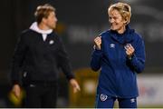 21 September 2021; Republic of Ireland manager Vera Pauw celebrates at the final whistle of the women's international friendly match between Republic of Ireland and Australia at Tallaght Stadium in Dublin. Photo by Stephen McCarthy/Sportsfile