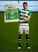 22 September 2021; SSE Airtricity League FIFA 22 Club Packs are back. Featuring the individual club crest of all 10 Premier Division teams, these exclusive sleeves will be available to download free from https://www.ea.com/games/fifa/fifa-22 when the game launches Friday, 1st October! Dylan Watts of Shamrock Rovers during the launch at Sport Ireland National Indoor Arena at the Sport Ireland Campus in Dublin. Photo by Stephen McCarthy/Sportsfile