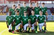 23 September 2021; The Republic of Ireland team, back row, from left, Hugo Gwiazdowski, Sean Moore, Mason Melia, Jack Ellis, Kian Dignam and Luke Mulligan. Front row, from left, Ike Orazi, Marven Chan, Cathal O'Sullivan, Daniel Mare and Kyle Fitzgerald before the U15 international friendly match between Montenegro and Republic of Ireland at Montenegro FA Headquarters in Podgorica, Montenegro. Photo by Filip Filipovic/Sportsfile